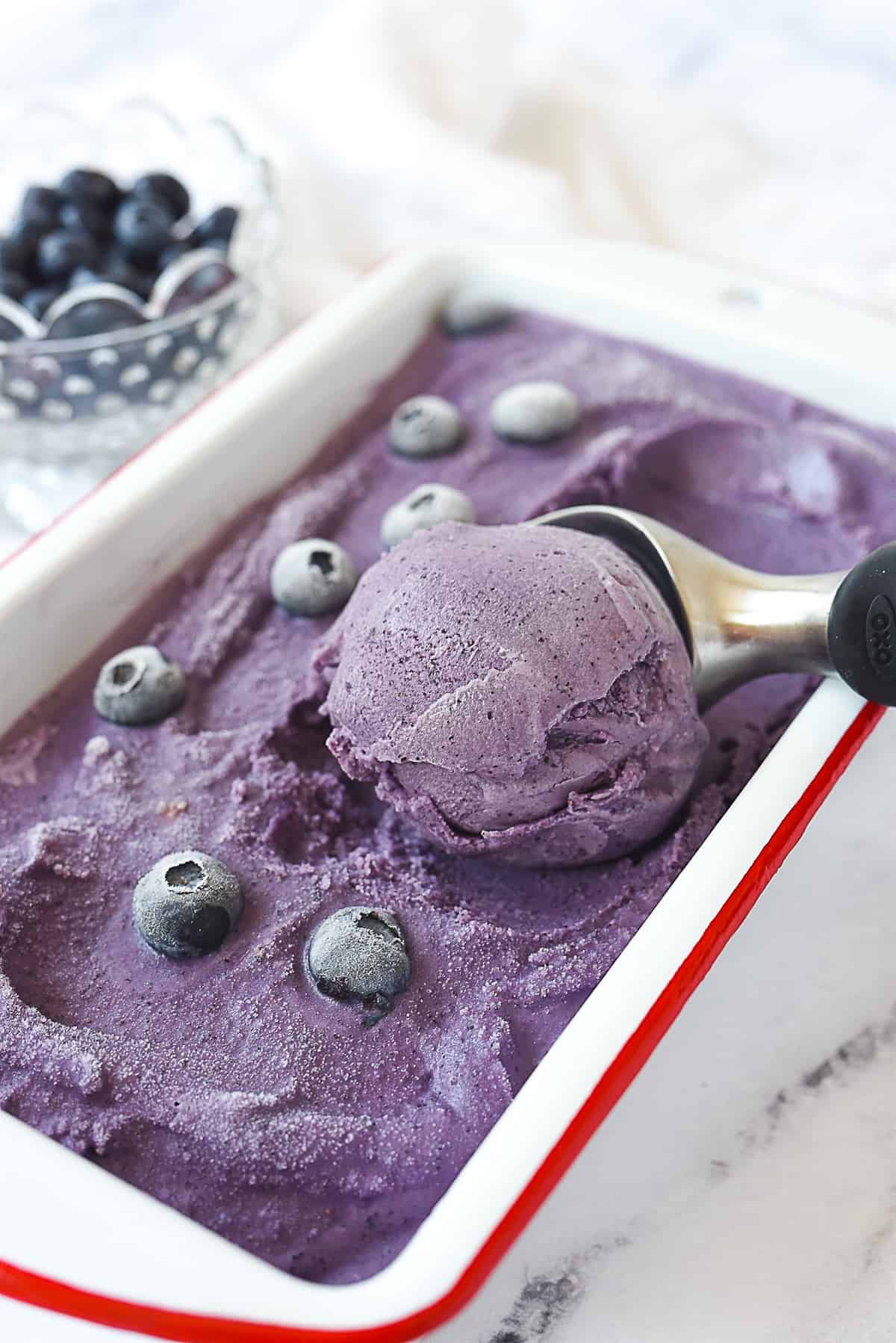scoop of blueberry ice cream