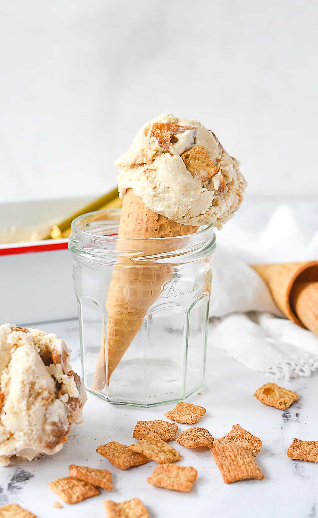 ice cream cone in a glass