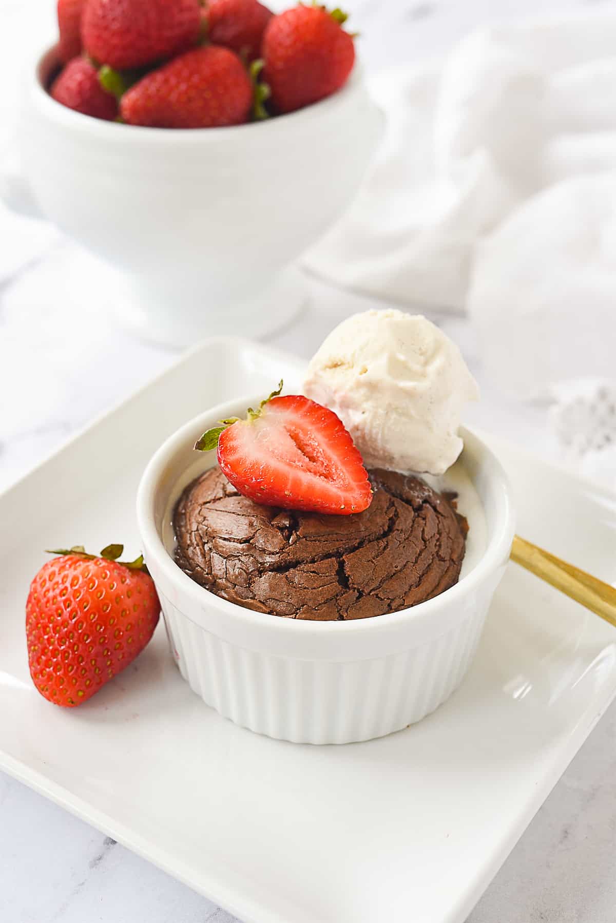 nutella brownie for one with ice cream