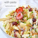 bowl of chicken salad with pasta