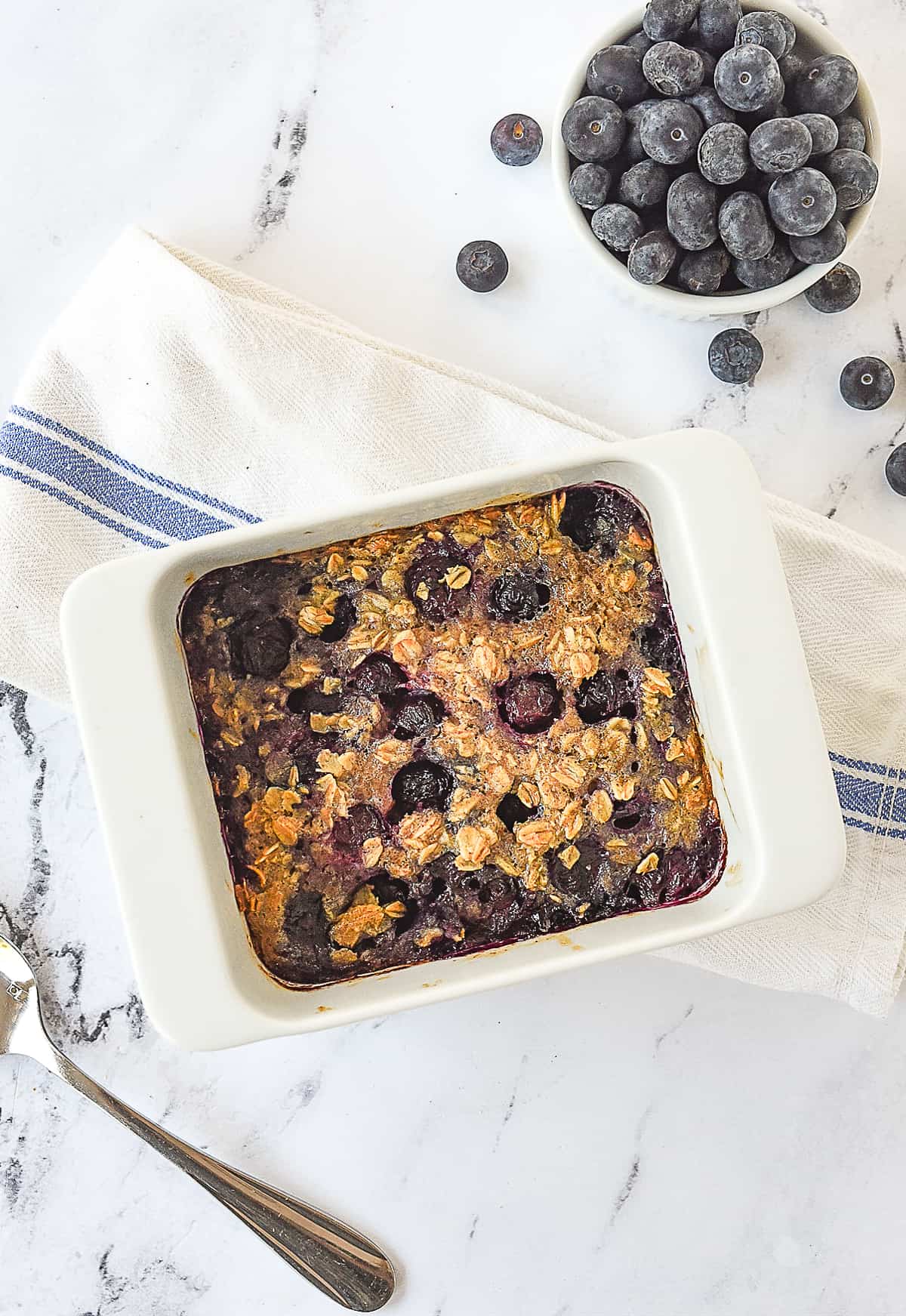 overhead shot of baked oatmeal