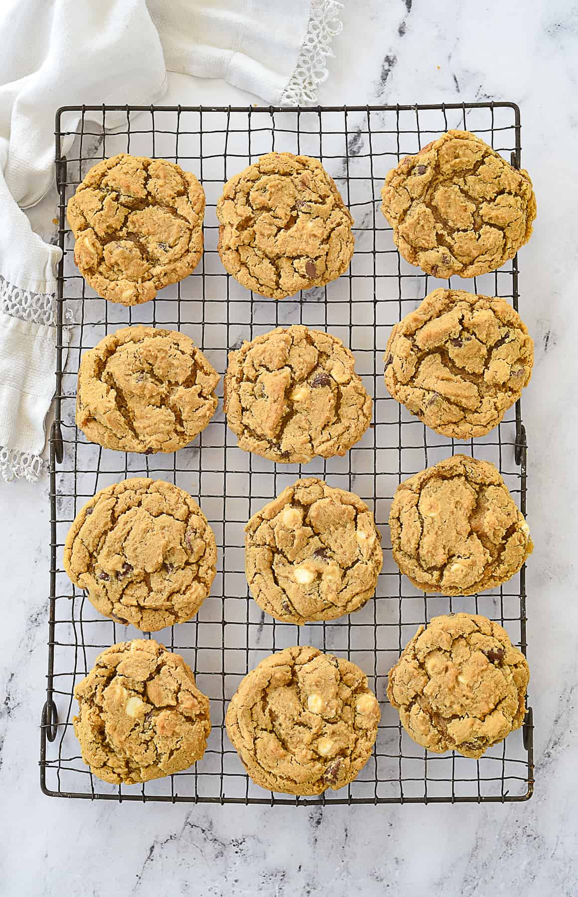 cookies cooling on a cooling rack