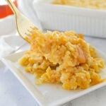 fork full of corn casserole