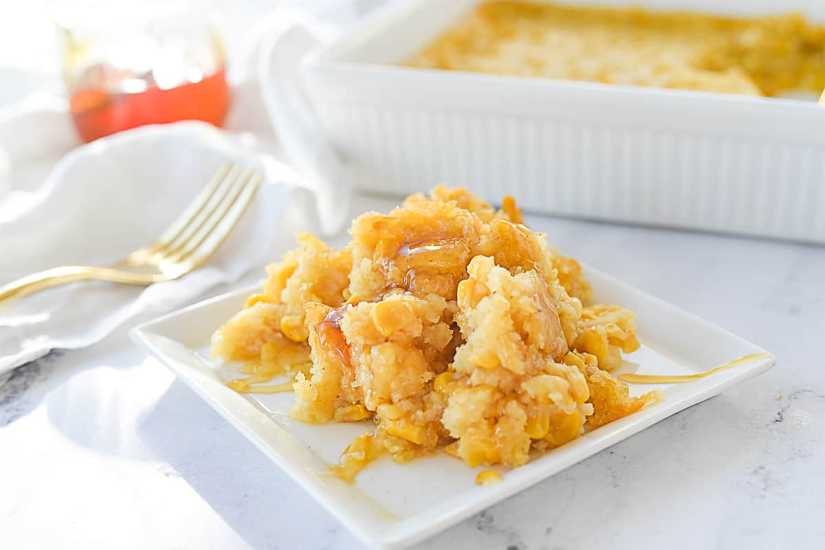 plate of corn casserole