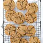 overhead shot of molasses cookies