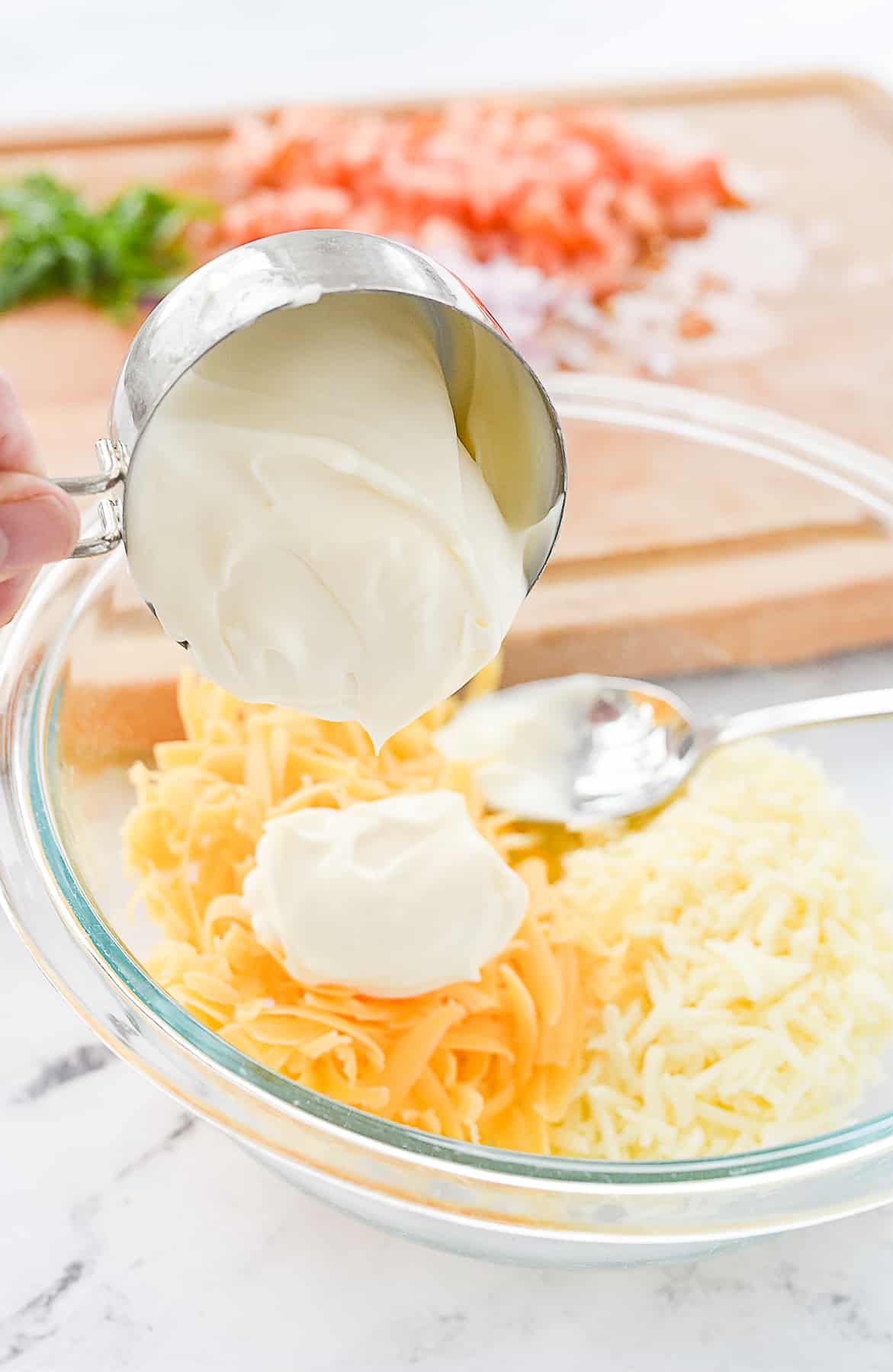 adding mayo to cheese