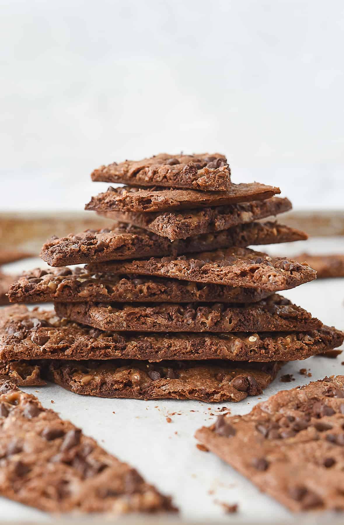 stack of brownie brittle