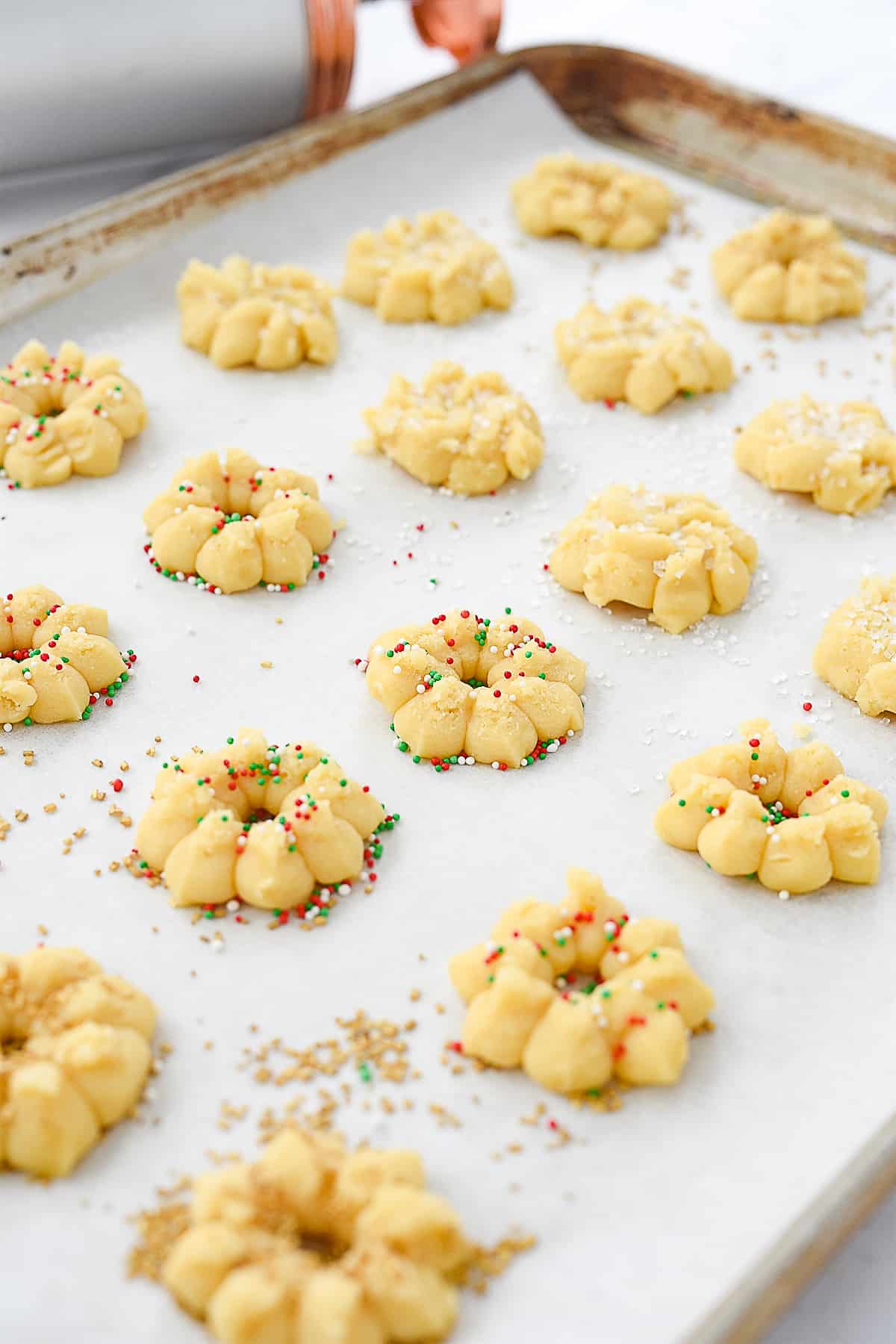 spritz cookies ready for oven