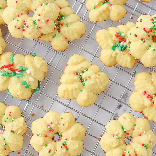 overhead shot of spritz cookies