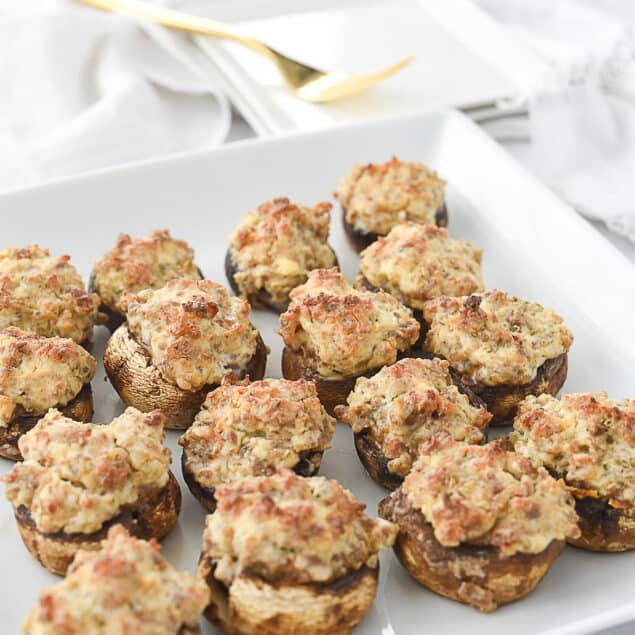 stuffed mushrooms on a plate