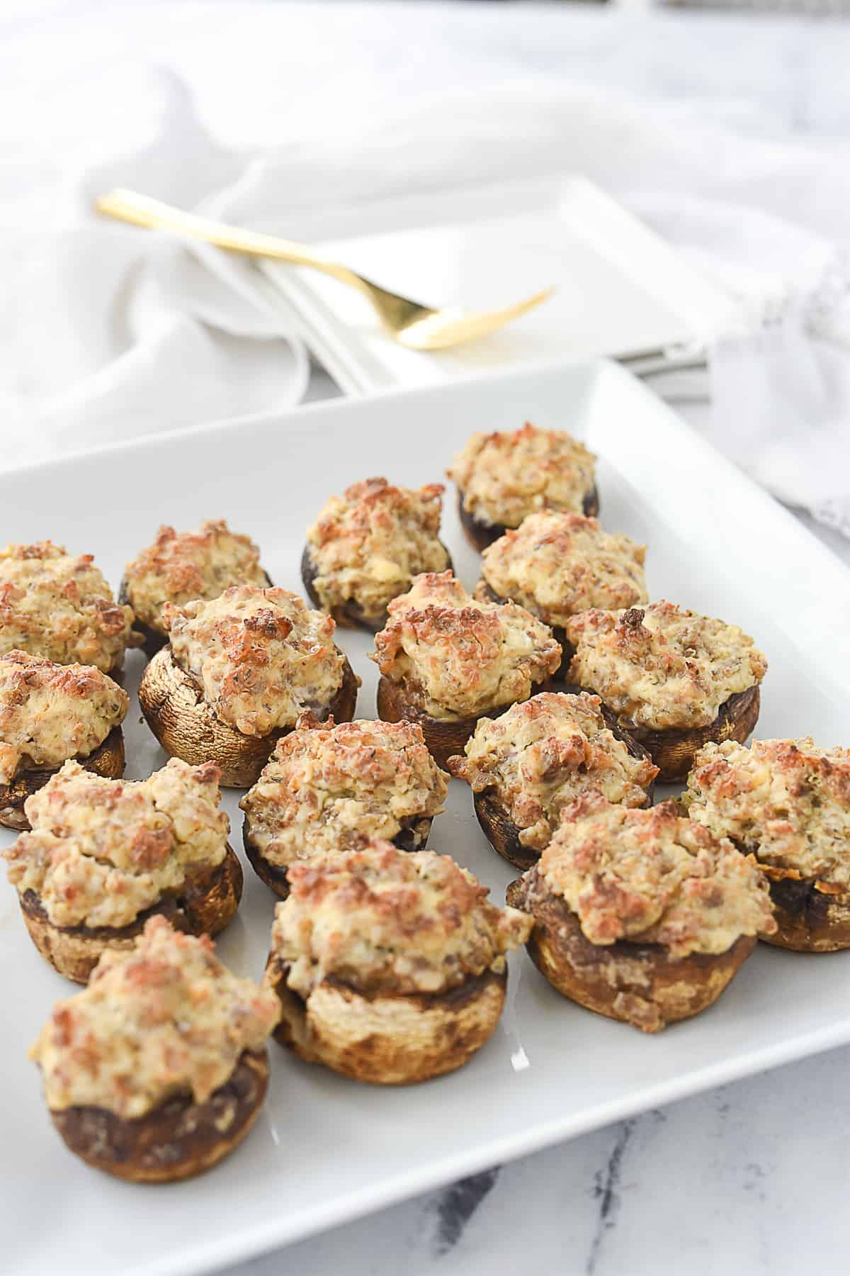 stuffed mushrooms on a plate