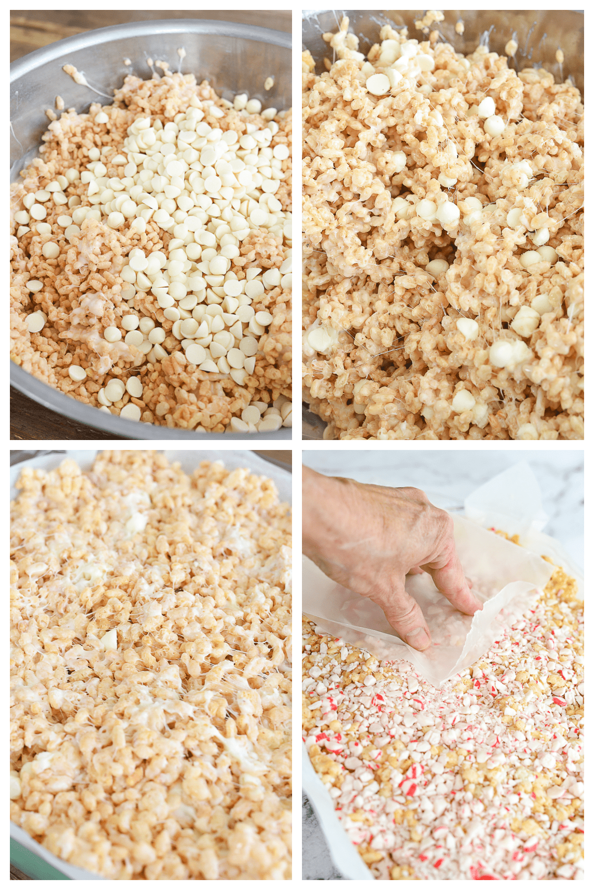 mixing up rice krispie treats