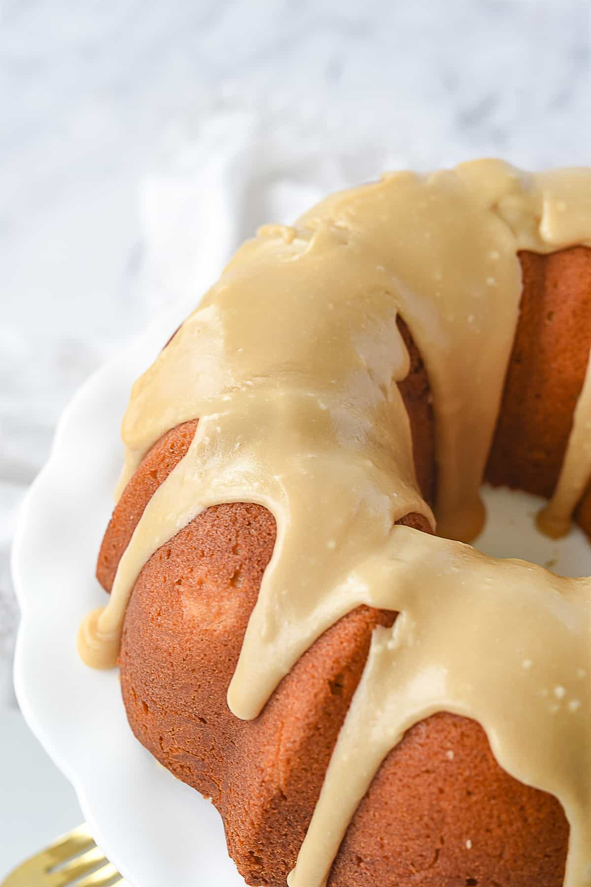 top view of brown sugar cake