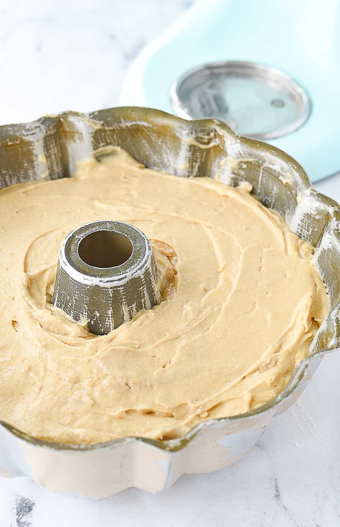 batter in bundt pan