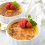 two ramekins of creme brulee