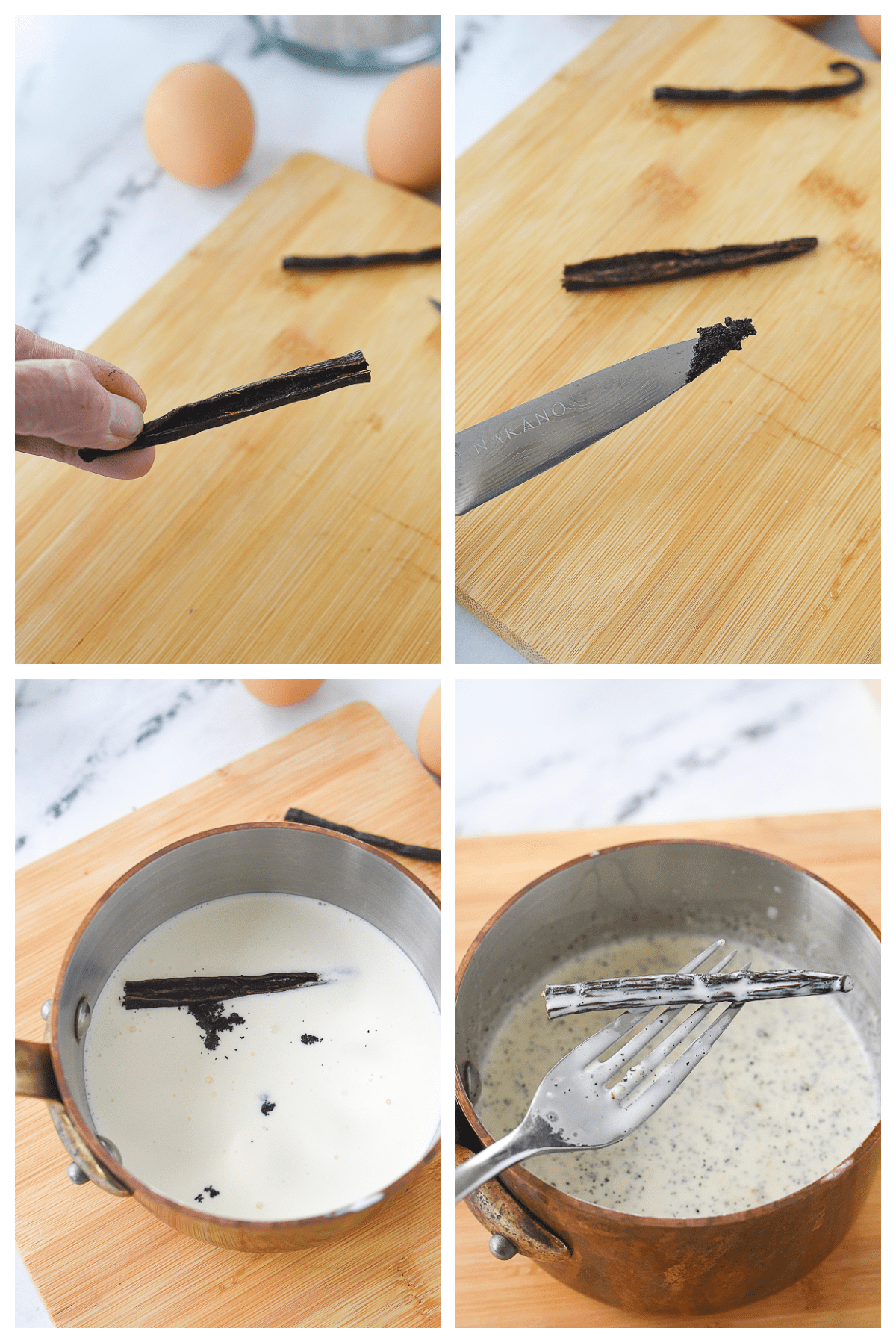 how to cut open a vanilla bean
