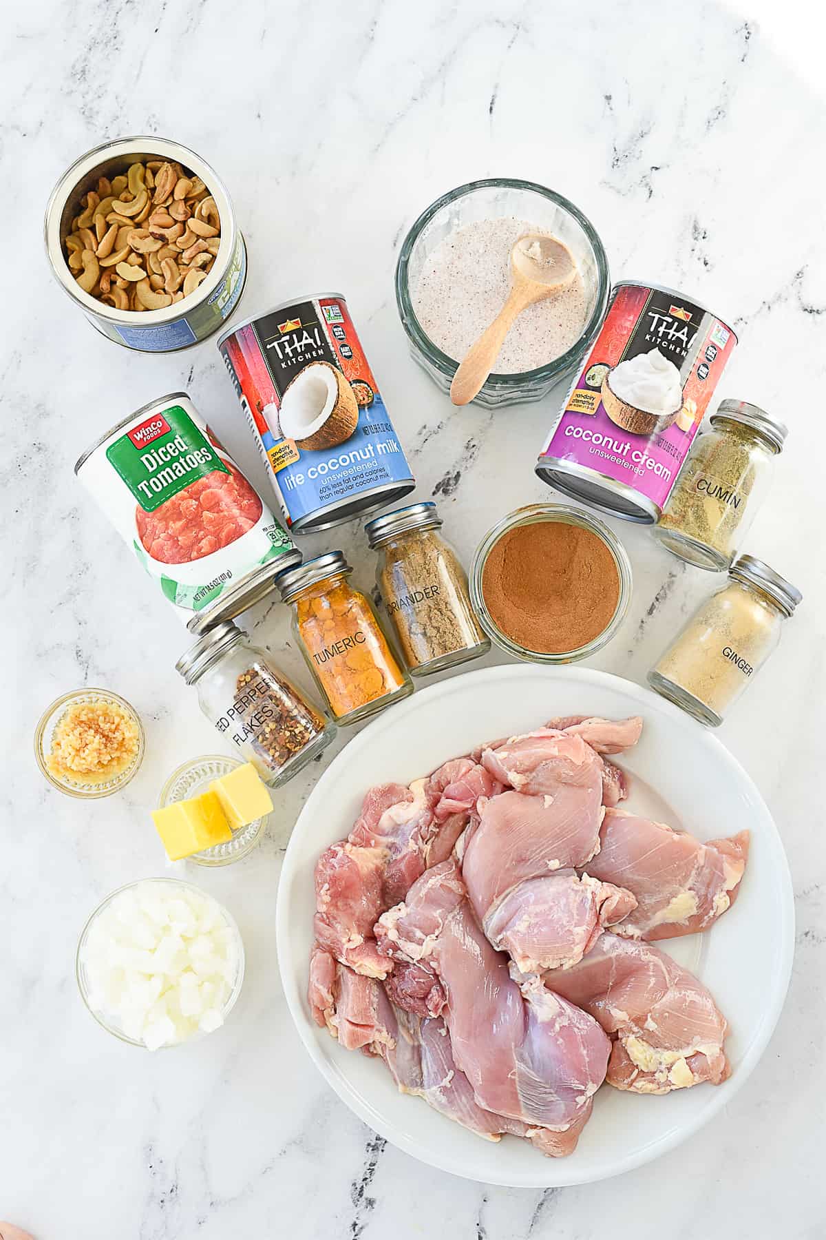 ingredients for chicken korma