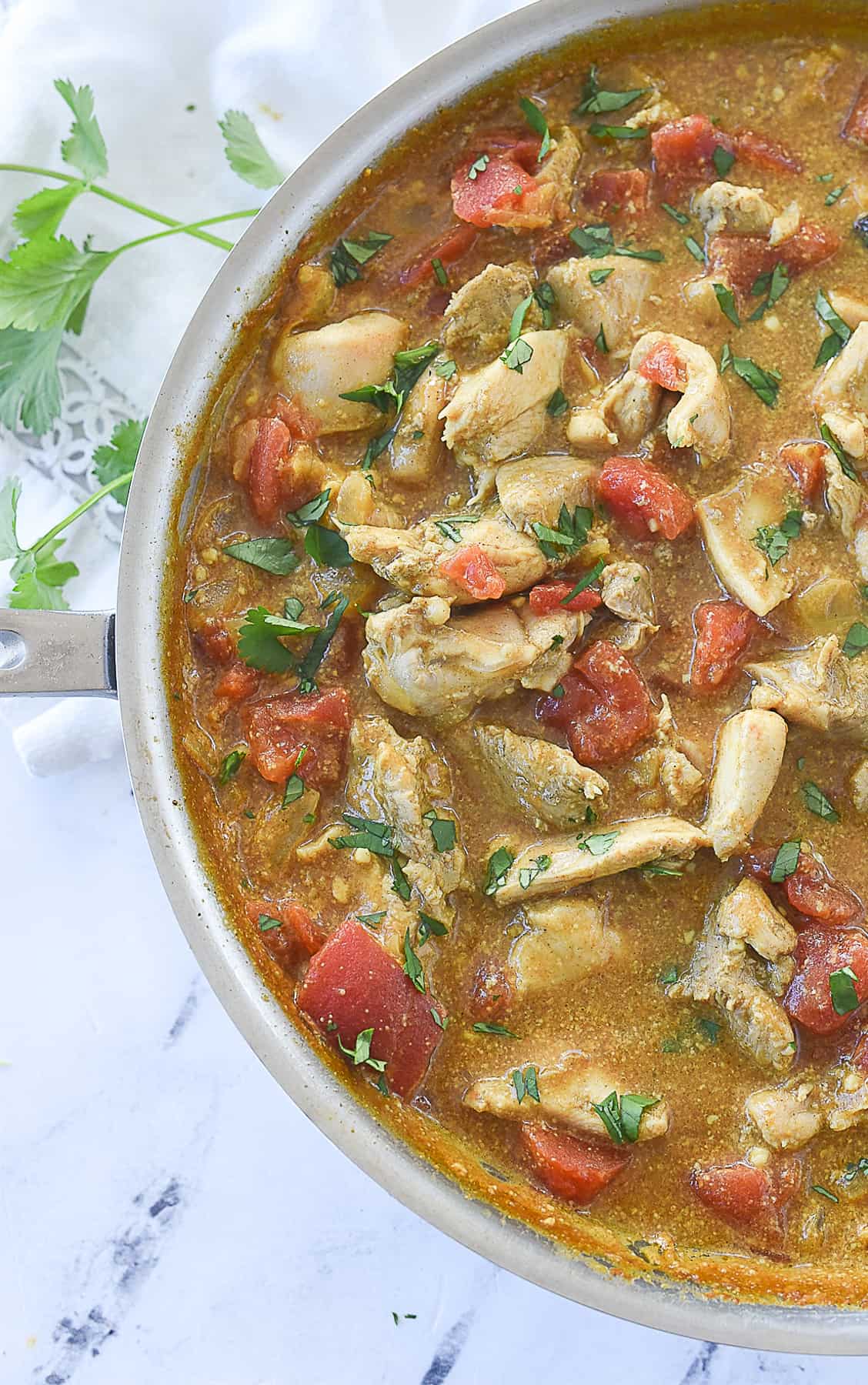 pan of chicken korma