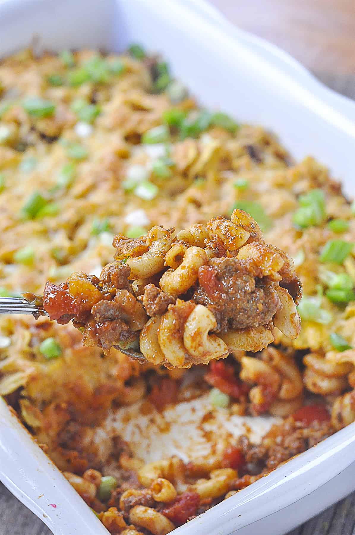 spoonful of taco pasta bake