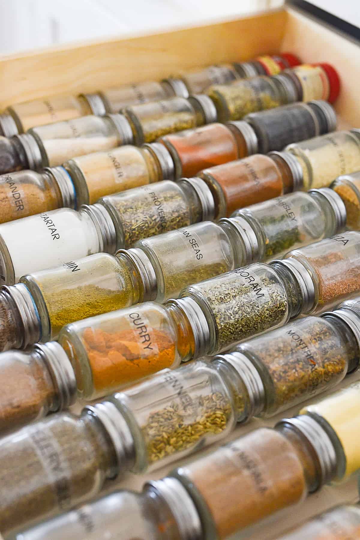 spice drawer organization