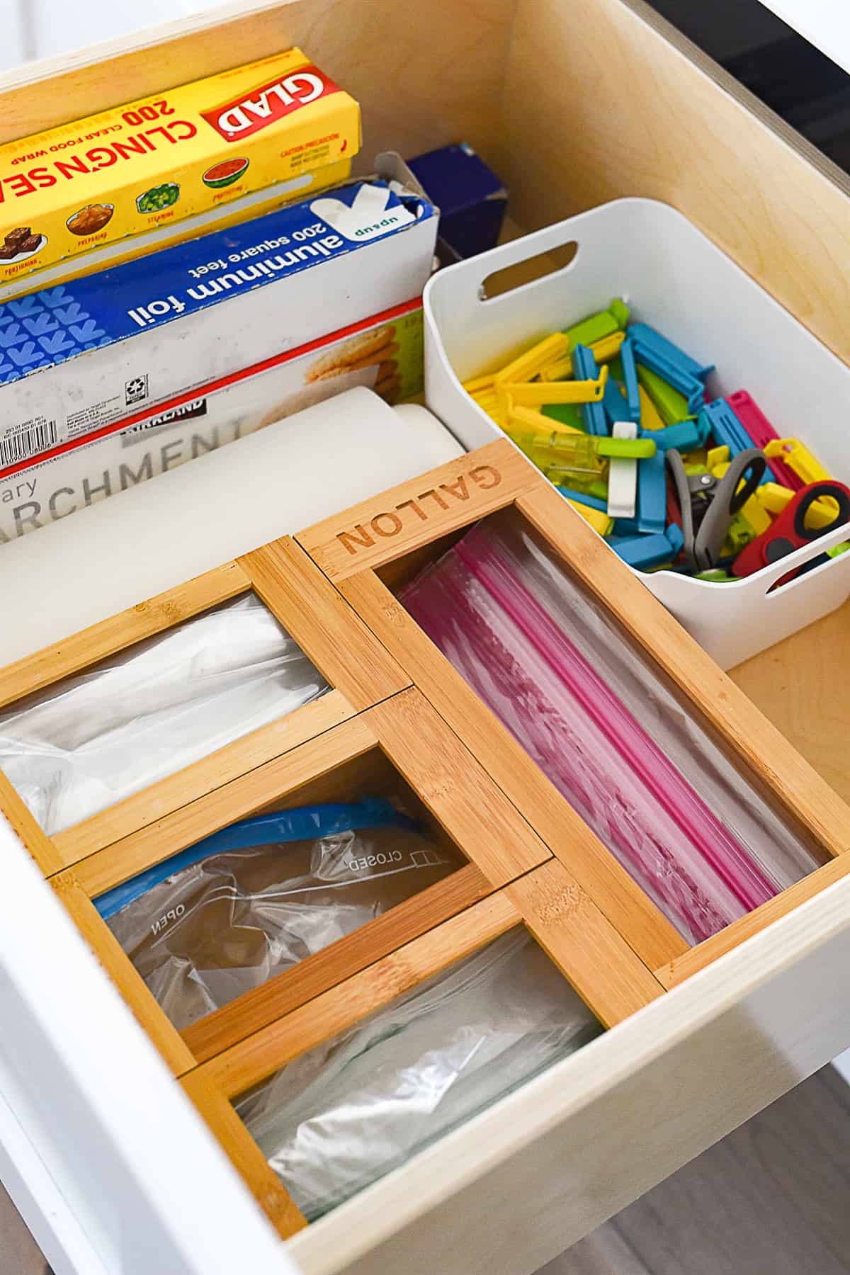 food storage bags in drawer