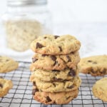 stack of oatmeal chocolate chip cookies