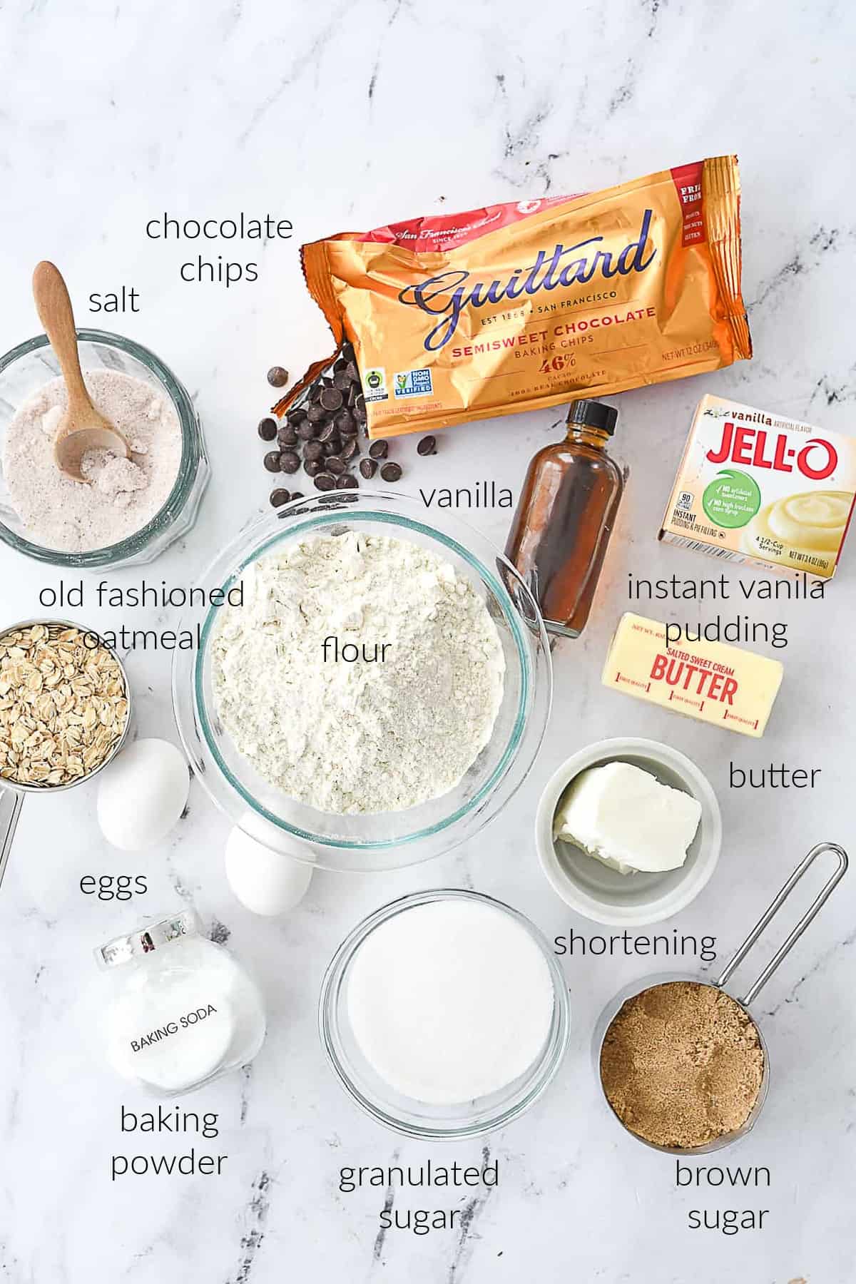 oatmeal chocolate chip cookie ingredients