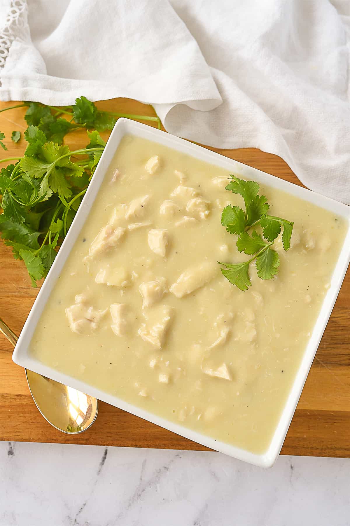 overhead shot of dairy free cream of chicken soup