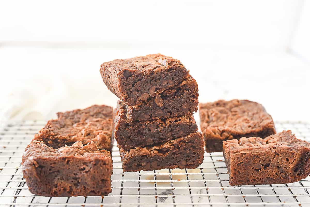 stack of nutella brownies