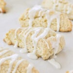 lemon scones drizzled with glaze