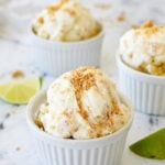 WHITE BOWLS OF KEY LIME PIE ICE CREAM