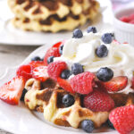 liege waffle with berries on top