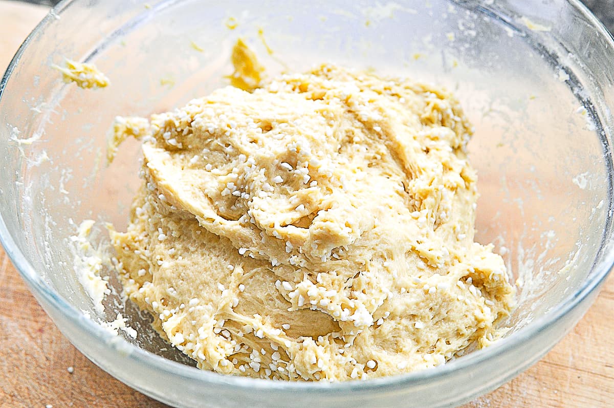 liege waffle dough in a bowl