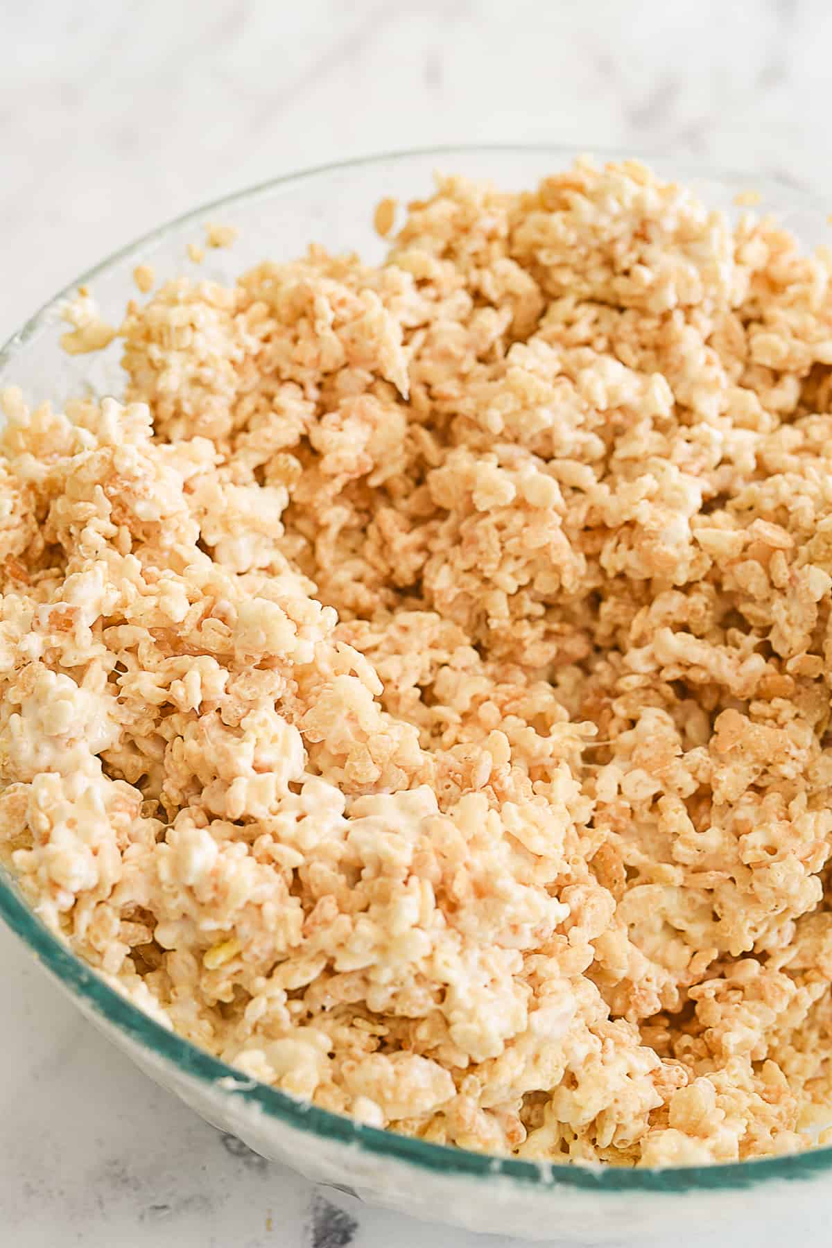 bowl of rice krispie treats mixture