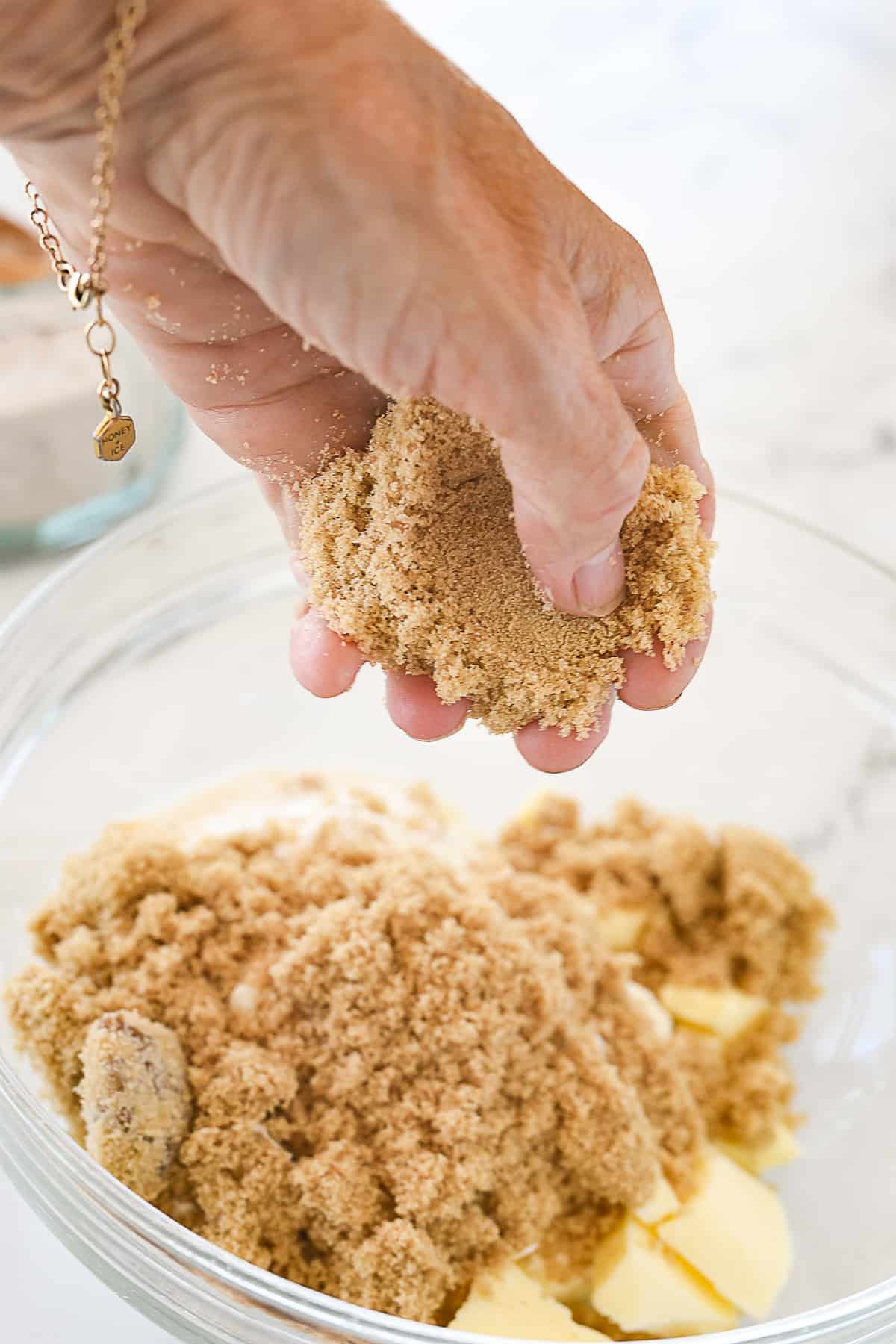 ADDING BROWN SUGAR TO STREUSEL TOPPING