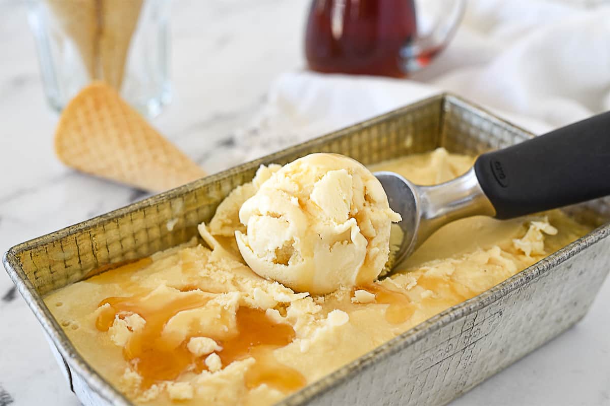 ice cream scoop of maple ice cream