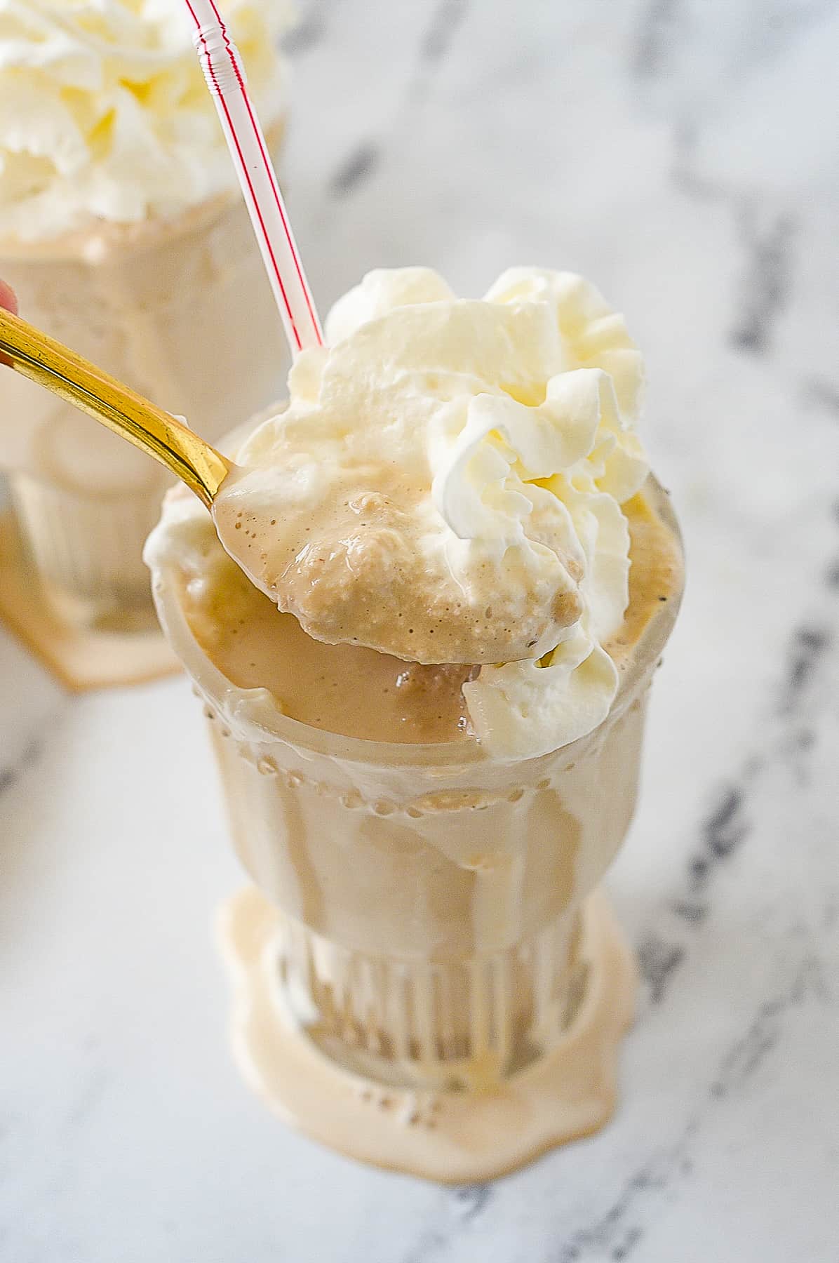 spoonful of root beer milkshake