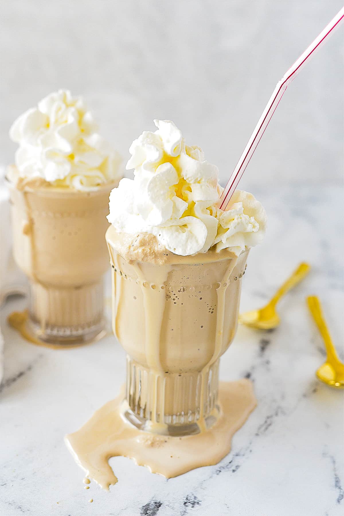 two root beer milkshakes