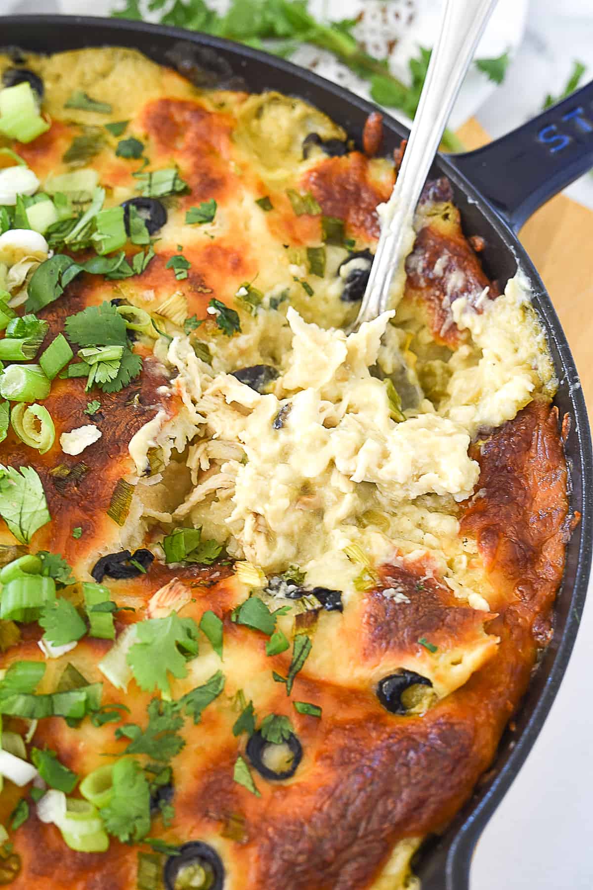 spoonful of green chili chicken casserole