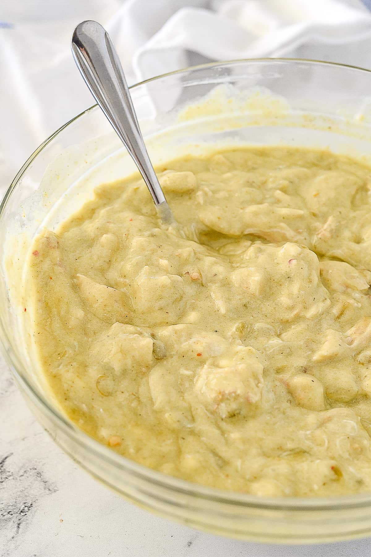 green chili chicken mixture