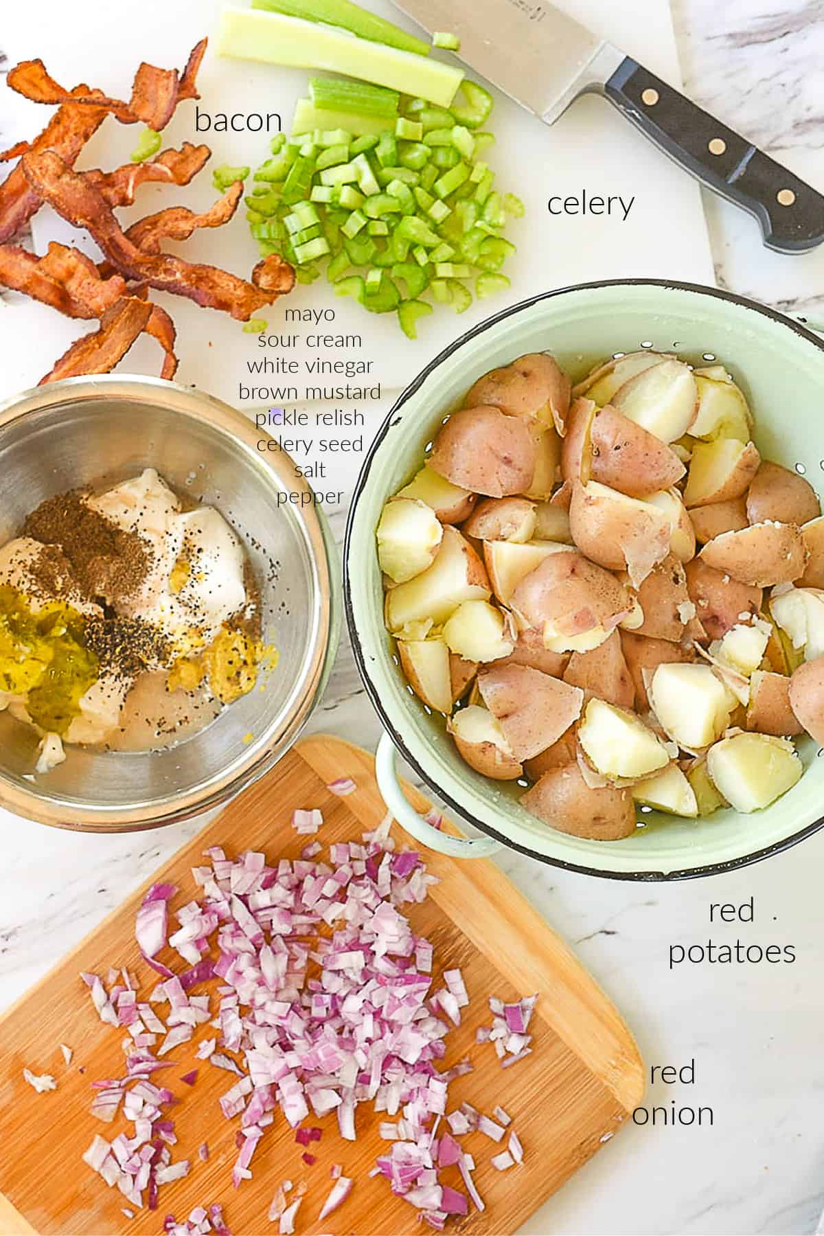 ingredients for potato salad