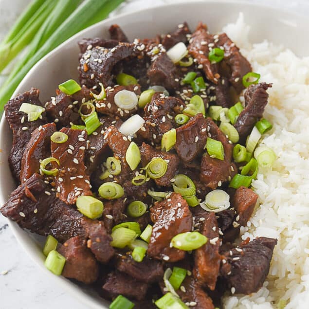 Bowl of Instant Pot BBQ Beef