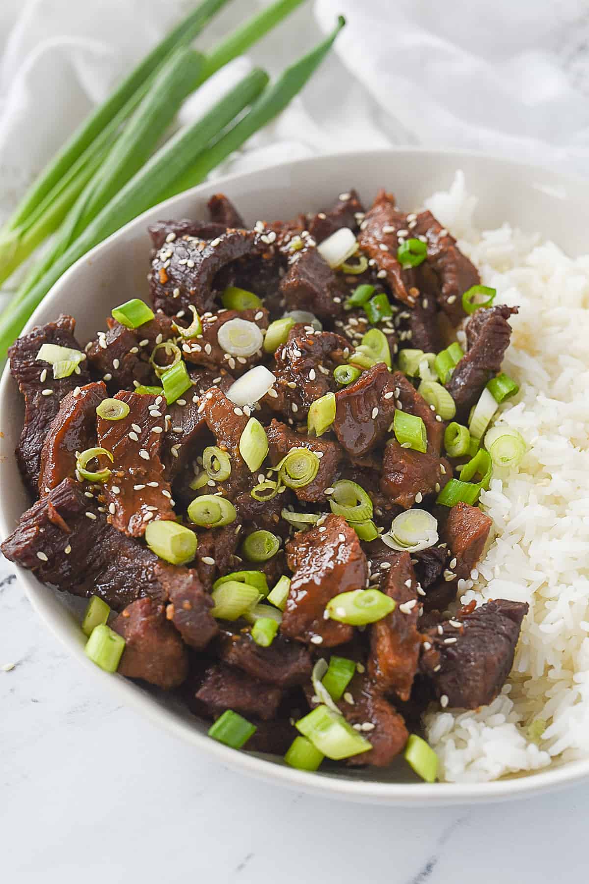 Bowl of Instant Pot BBQ Beef