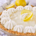 lemon chiffon pie with whipped cream