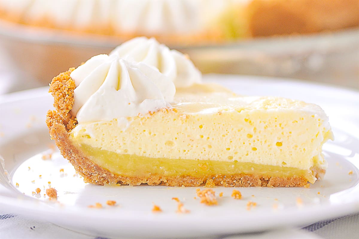 slice of lemon chiffon pie