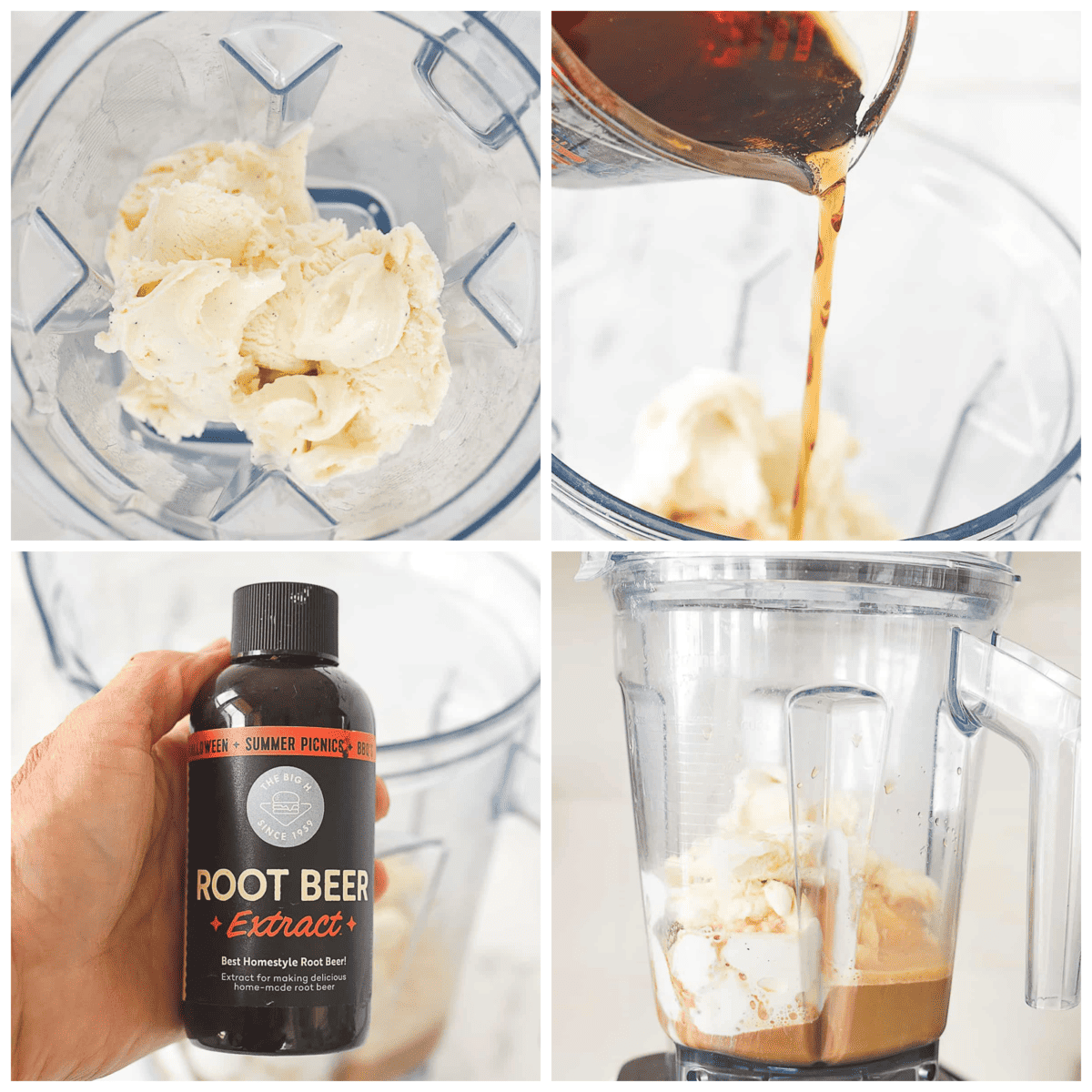 making a root beer milkshake process