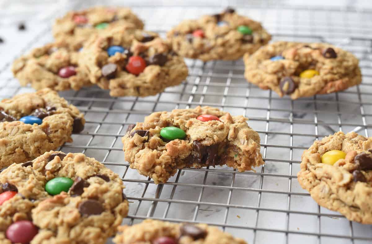 monster cookie with a bite taken out of it