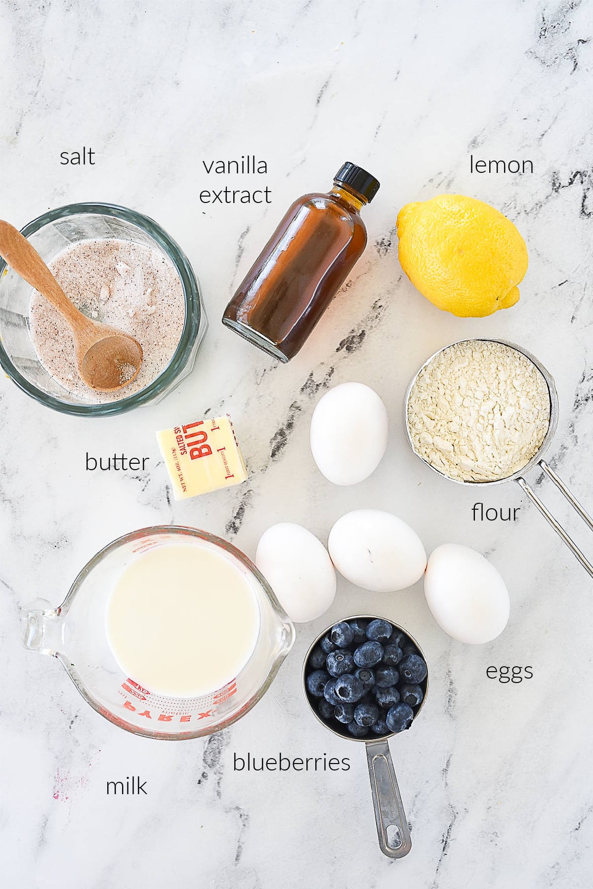 ingredients for lemon blueberry dutch baby