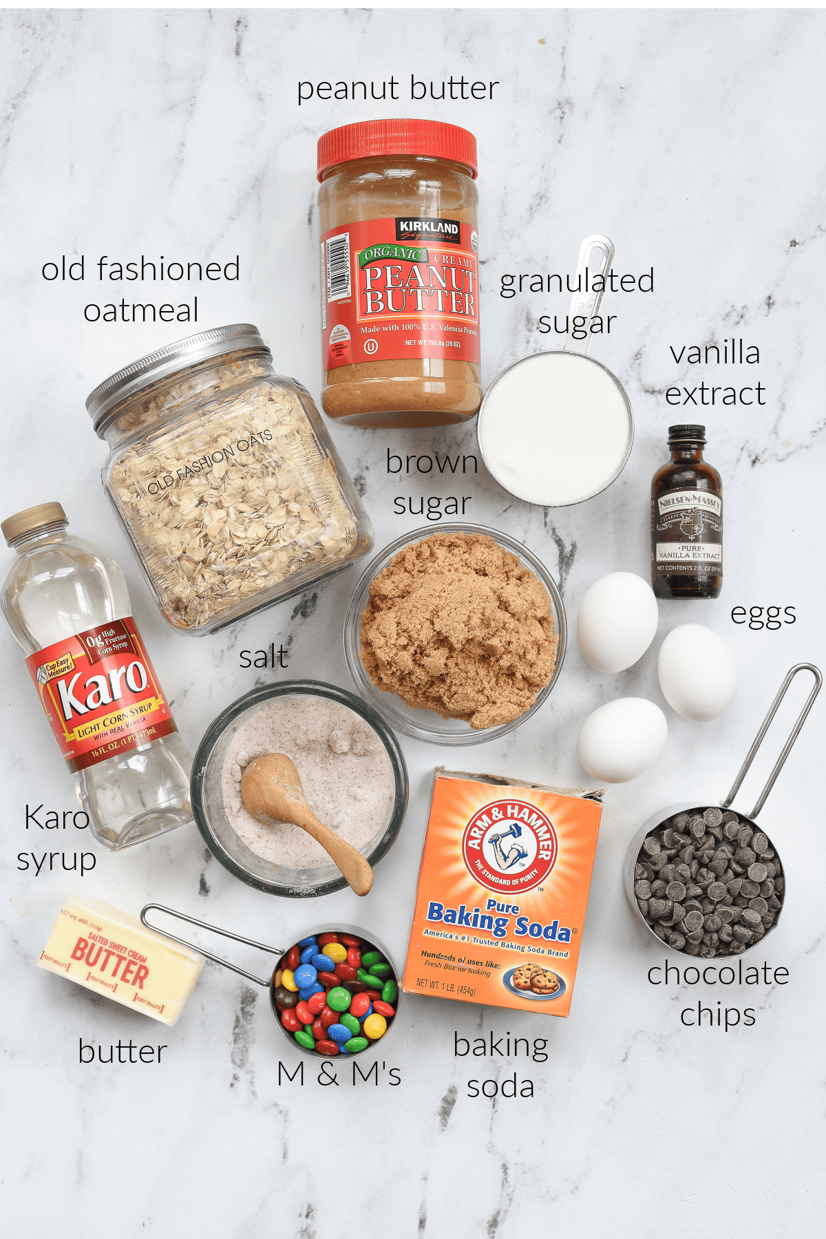 Ingredients for monster cookies
