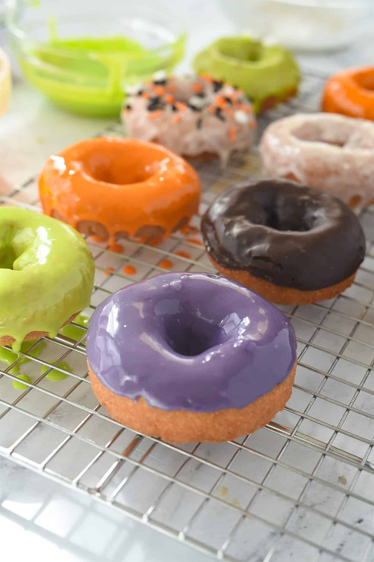 glazed donuts on a rack